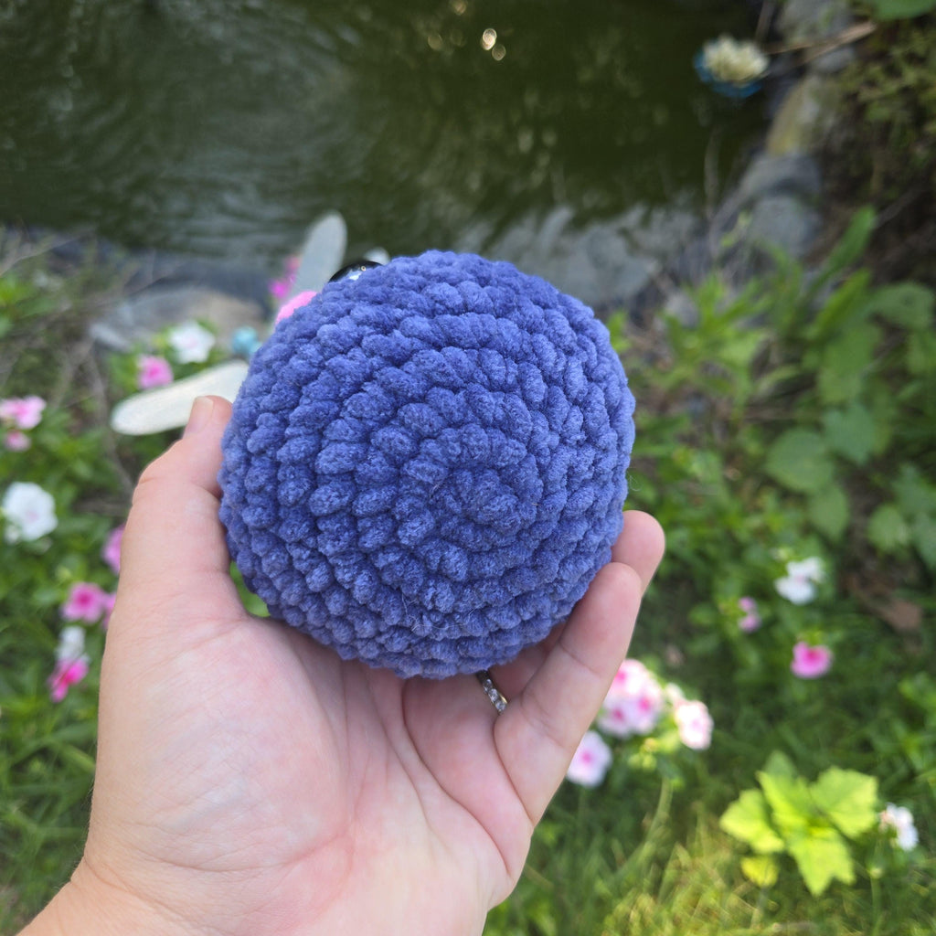 Crochet Blueberry Plush Toy: Kawaii Amigurumi Fruit Decor.