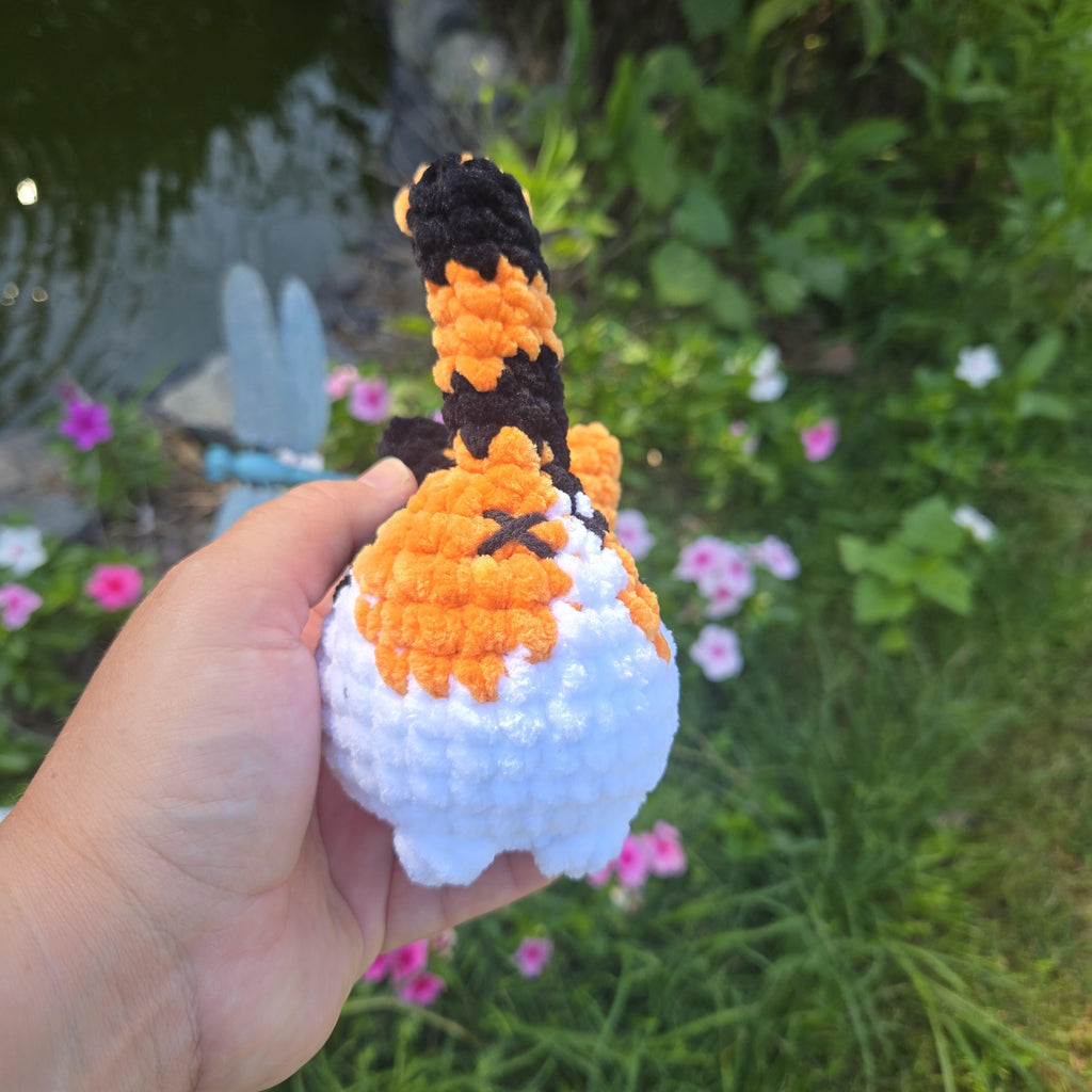 Handmade Calico Crochet Cat Plush: Chenille Amigurumi Kitty Toy