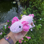 Realistic Crochet Axolotl Plush Toy – Soft Amigurumi Stuffed Animal, Custom Colors