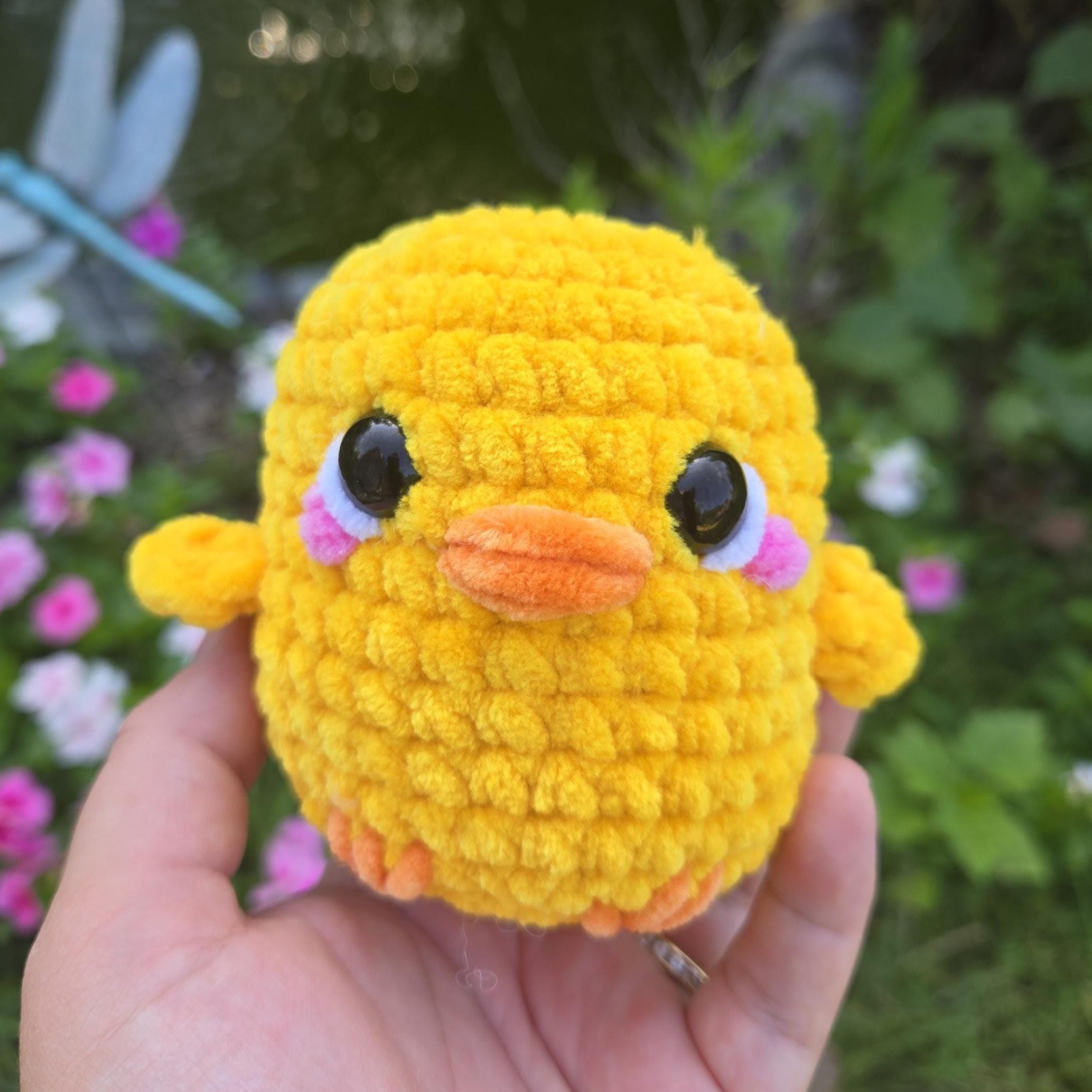 Crochet Chick Plush: Soft Chenille Stuffed Animal, Easter Toy
