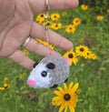 Crochet Possum Keychain: Kawaii Woodland Amigurumi Bag Charm Opossum Keyring