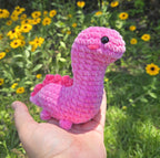 Handmade Crochet Brontosaurus Plush Toy – Soft Chenille Dinosaur Stuffed Animal.