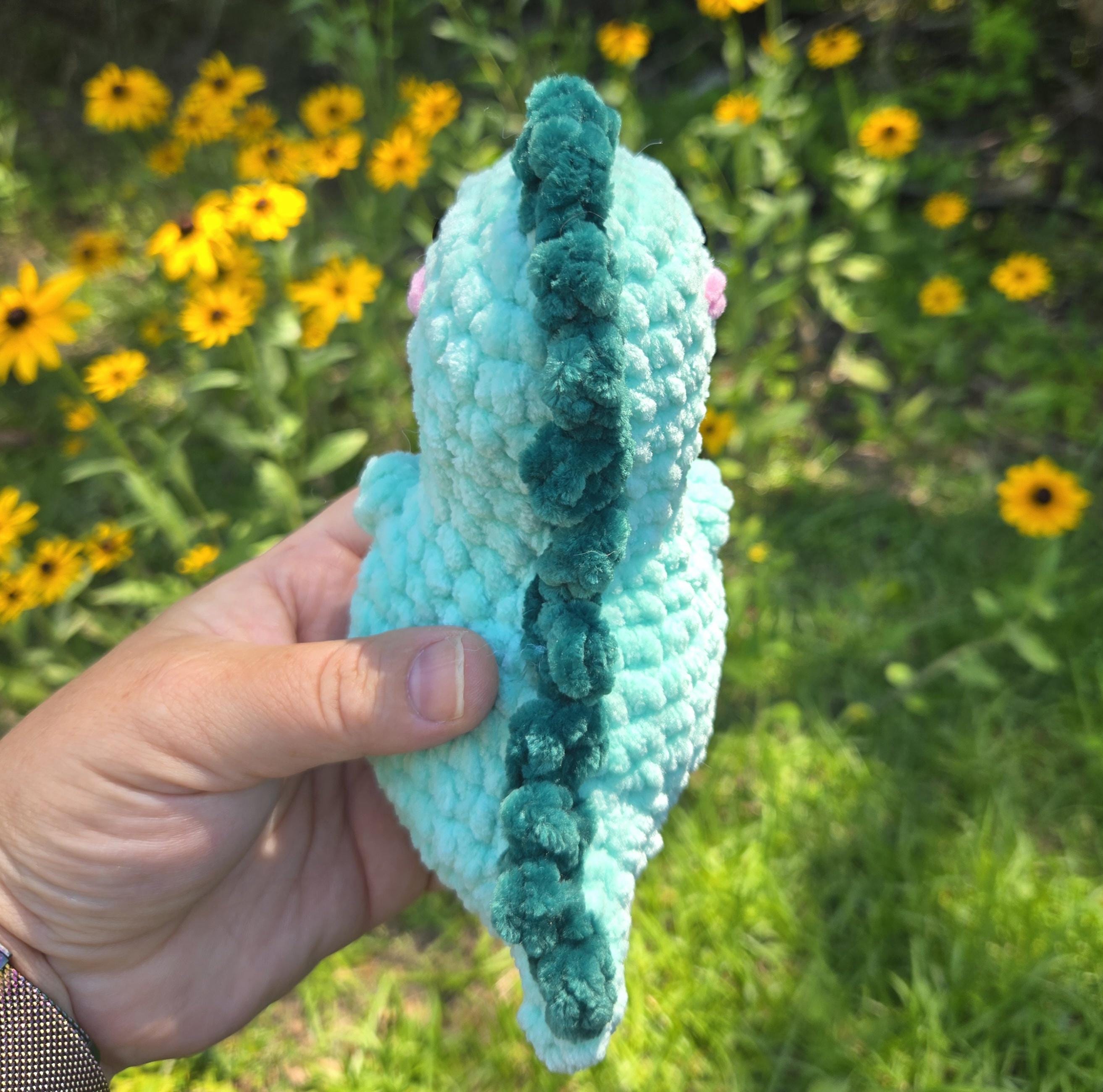 Handmade Chenille Crochet Dinosaur Plush Toy – Amigurumi Dino Stuffed Animal