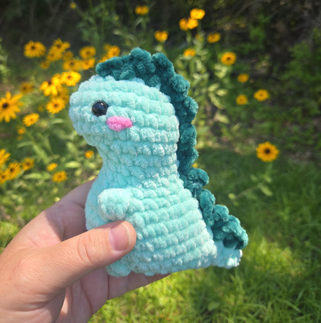 Handmade Chenille Crochet Dinosaur Plush Toy – Amigurumi Dino Stuffed Animal