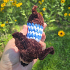Mini Crochet Dachshund Plush: Chenille Wiener Dog Stuffed Animal with Sweater