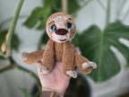 Handmade Crochet Sloth Plush: Soft Chenille Amigurumi Stuffed Animal for Sloth Lovers.