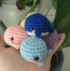 Mini Crochet Whale Plush Keychain – Handmade Ocean Animal Toy.