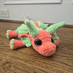 Large Dragon Plush 20" • Handmade Crochet • Custom Colors • Glitter Eyes • Fantasy Dragon.