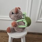 Crochet Capybara Plush: Handmade Weighted Amigurumi with Turtle Backpack