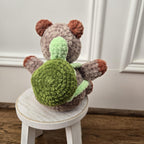 Crochet Capybara Plush: Handmade Weighted Amigurumi with Turtle Backpack