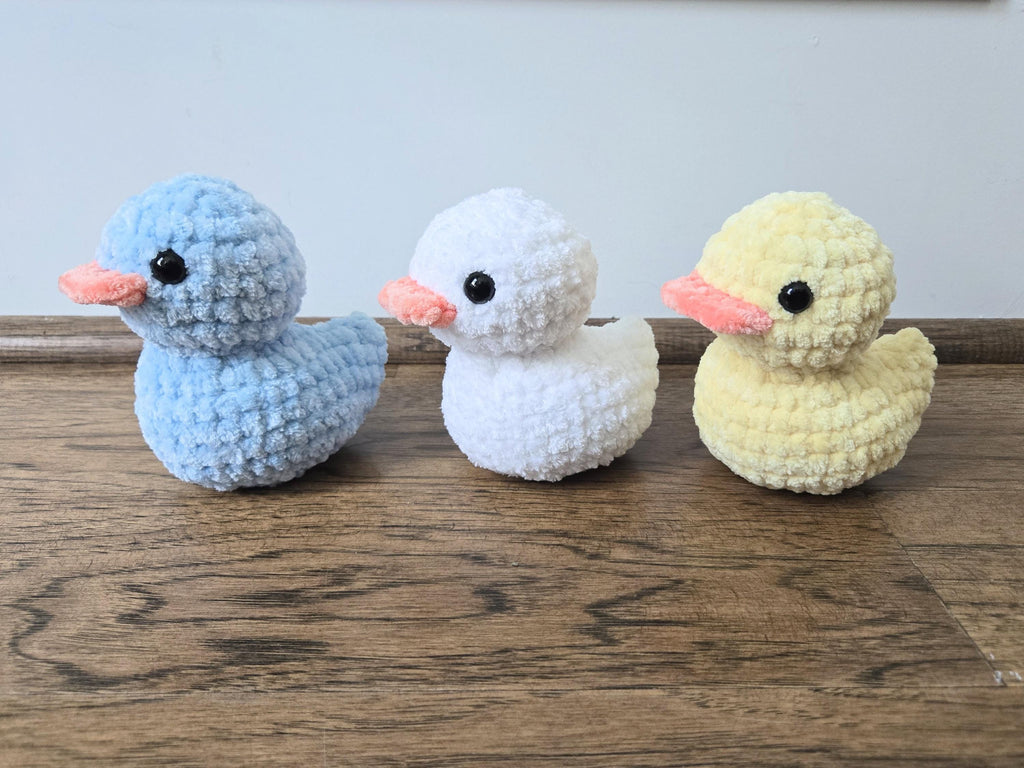 Crochet Rubber Duck Plush Toy: Weighted Amigurumi Bath Buddy, Chenille Yarn Stuffed Animal.