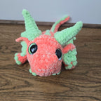 Large Dragon Plush 20" • Handmade Crochet • Custom Colors • Glitter Eyes • Fantasy Dragon.