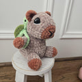 Crochet Capybara Plush: Handmade Weighted Amigurumi with Turtle Backpack