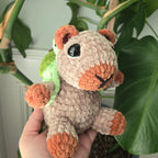 Crochet Capybara Plush: Handmade Weighted Amigurumi with Turtle Backpack