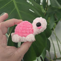 Mini Crochet Turtle Plush: Handmade Amigurumi Sea Turtle Stuffed Animal (4in x 2in).