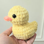 Crochet Rubber Duck Plush Toy: Weighted Amigurumi Bath Buddy, Chenille Yarn Stuffed Animal.