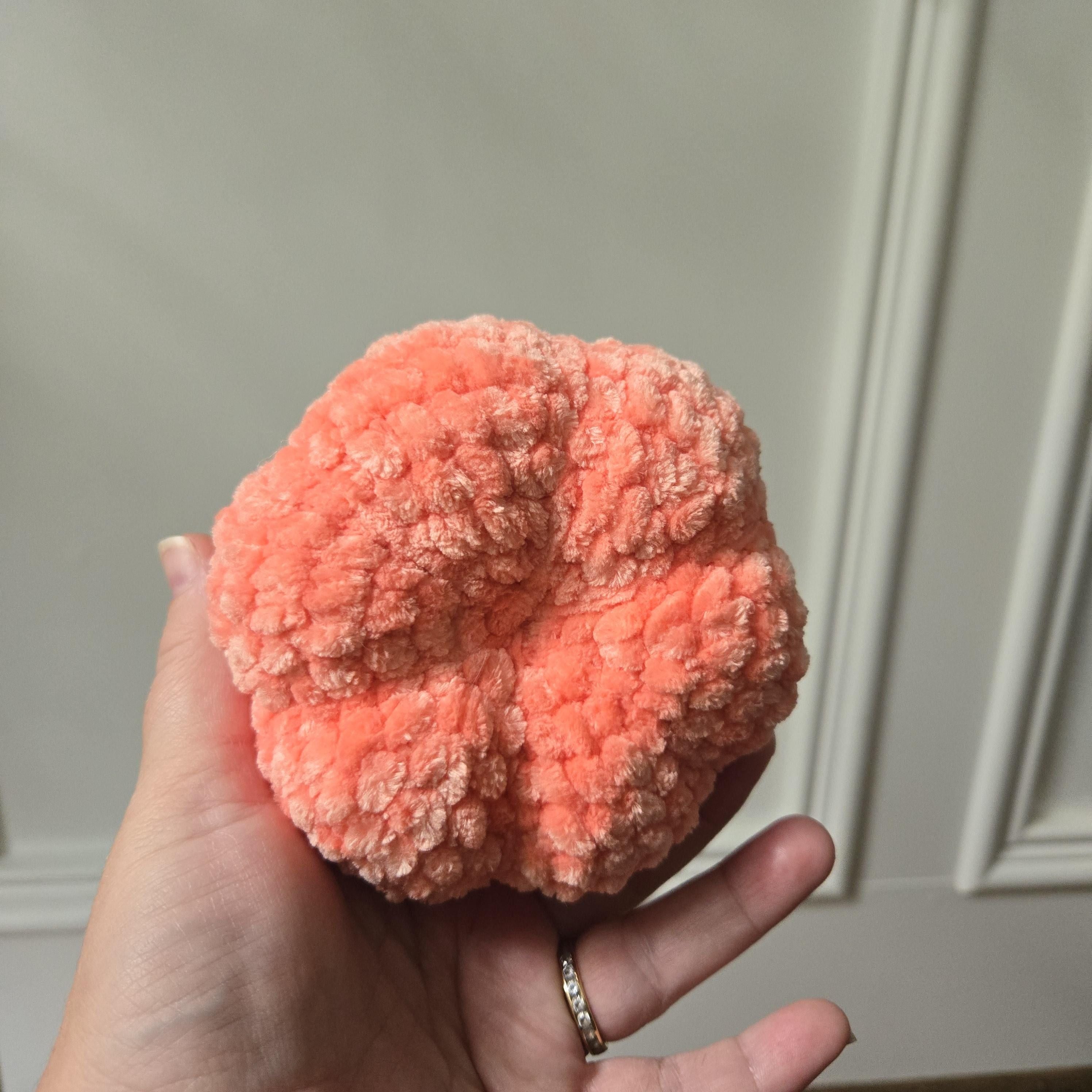 Handmade Crochet Pumpkin Plush: Amigurumi Fall Decor Toy.