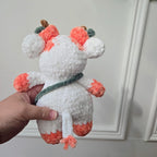 Crochet Pumpkin Cow Plush – Handmade Amigurumi Stuffed Animal, Kawaii Fall Decor