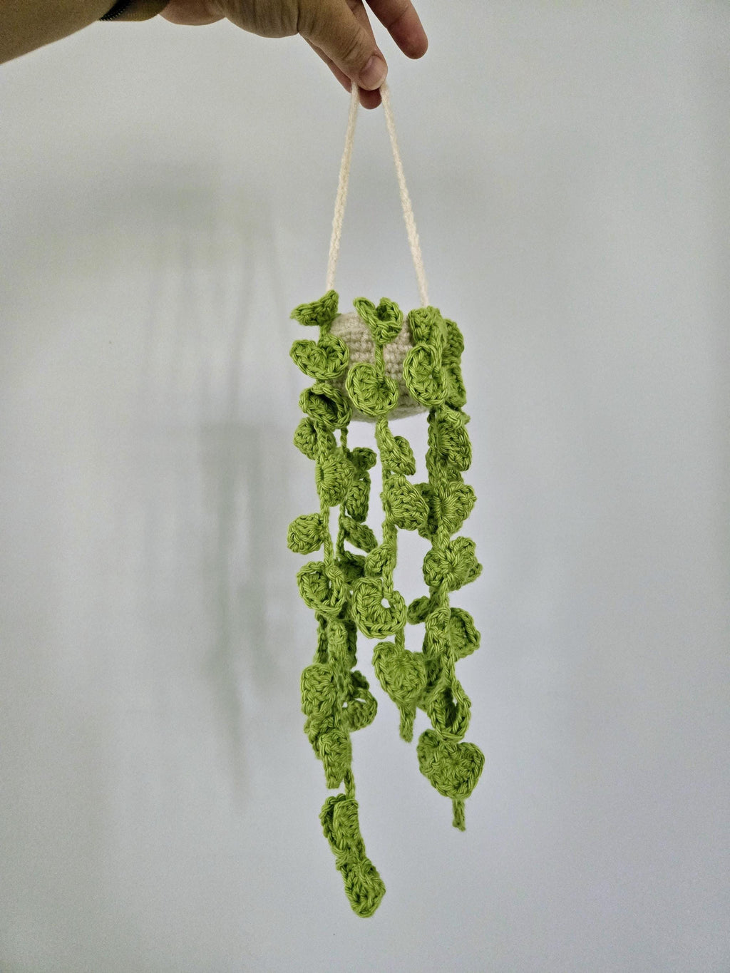 Crochet Hanging Plant Plush: Heart Leaf Vines, Boho Room Decor, Handmade Amigurumi