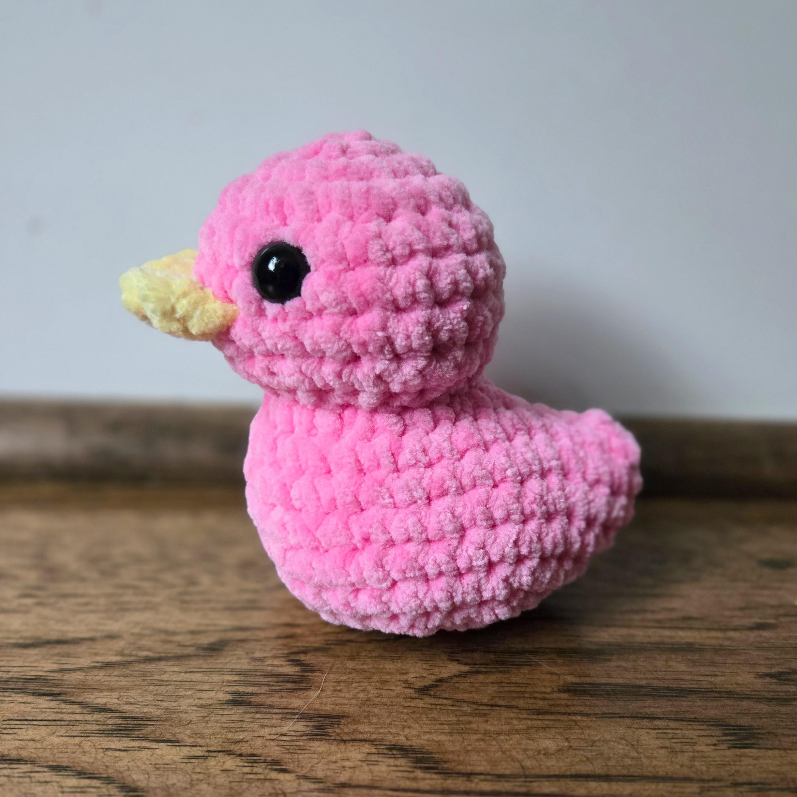 Crochet Rubber Duck Plush Toy: Weighted Amigurumi Bath Buddy, Chenille Yarn Stuffed Animal.