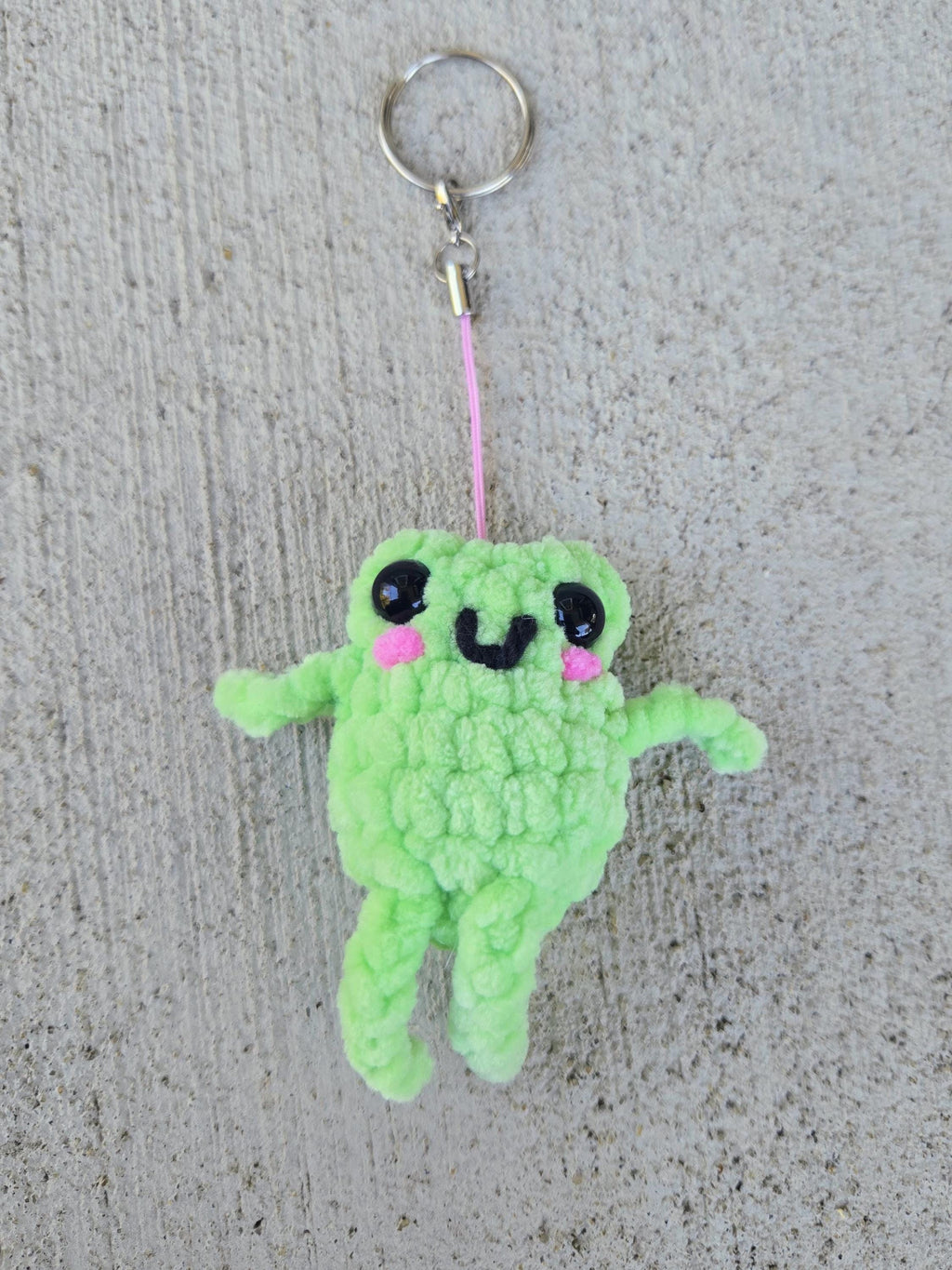 Crochet Frog Keychain Handmade Amigurumi Gift Customizable Plush Friend