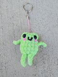 Crochet Frog Keychain Handmade Amigurumi Gift Customizable Plush Friend