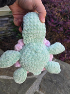 Crochet Sea Turtle Plush with Rose Shell – Amigurumi Ocean Animal Toy