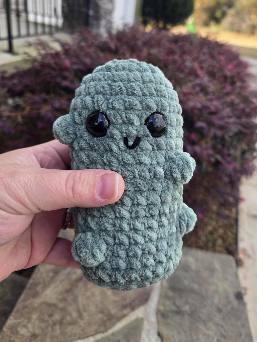 Weighted Crochet Pickle Plush - Emotional Support Desk Buddy