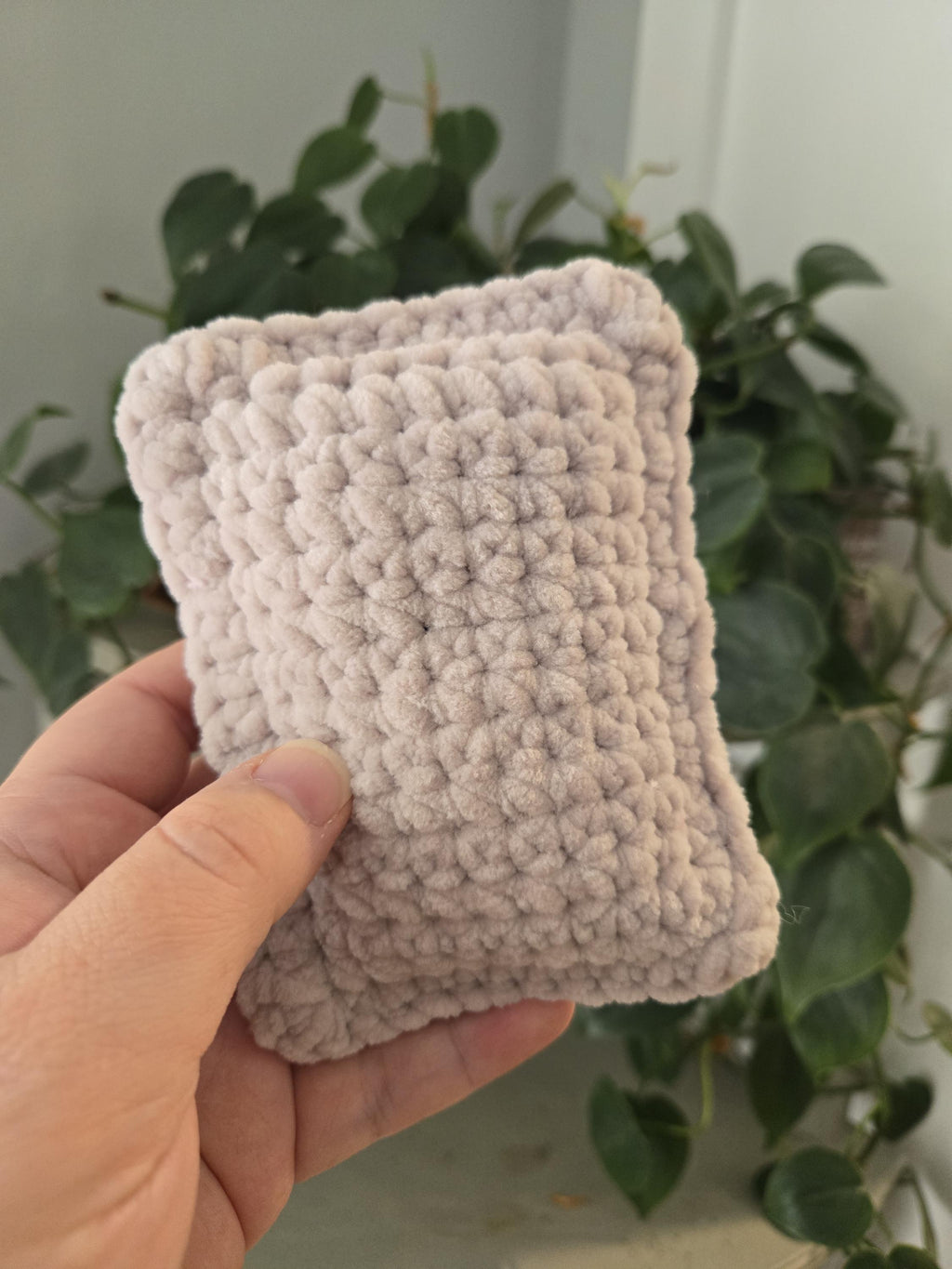 Crochet Pop-Tart Plush Toy: Handmade Chenille Amigurumi Breakfast Snack (5in x 4in).