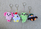 Crochet Frog Keychain Handmade Amigurumi Gift Customizable Plush Friend