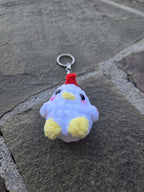 Handmade Crochet Chicken Keychain: Amigurumi Farm Bird Bag Charm, Plush Keyring