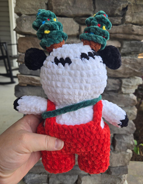 Christmas Cow Plush - Handmade Holiday Farm Animal.
