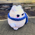 Mini Crochet Polar Bear Plush – Customizable Scarf, Winter Decoration, Stocking Stuffer