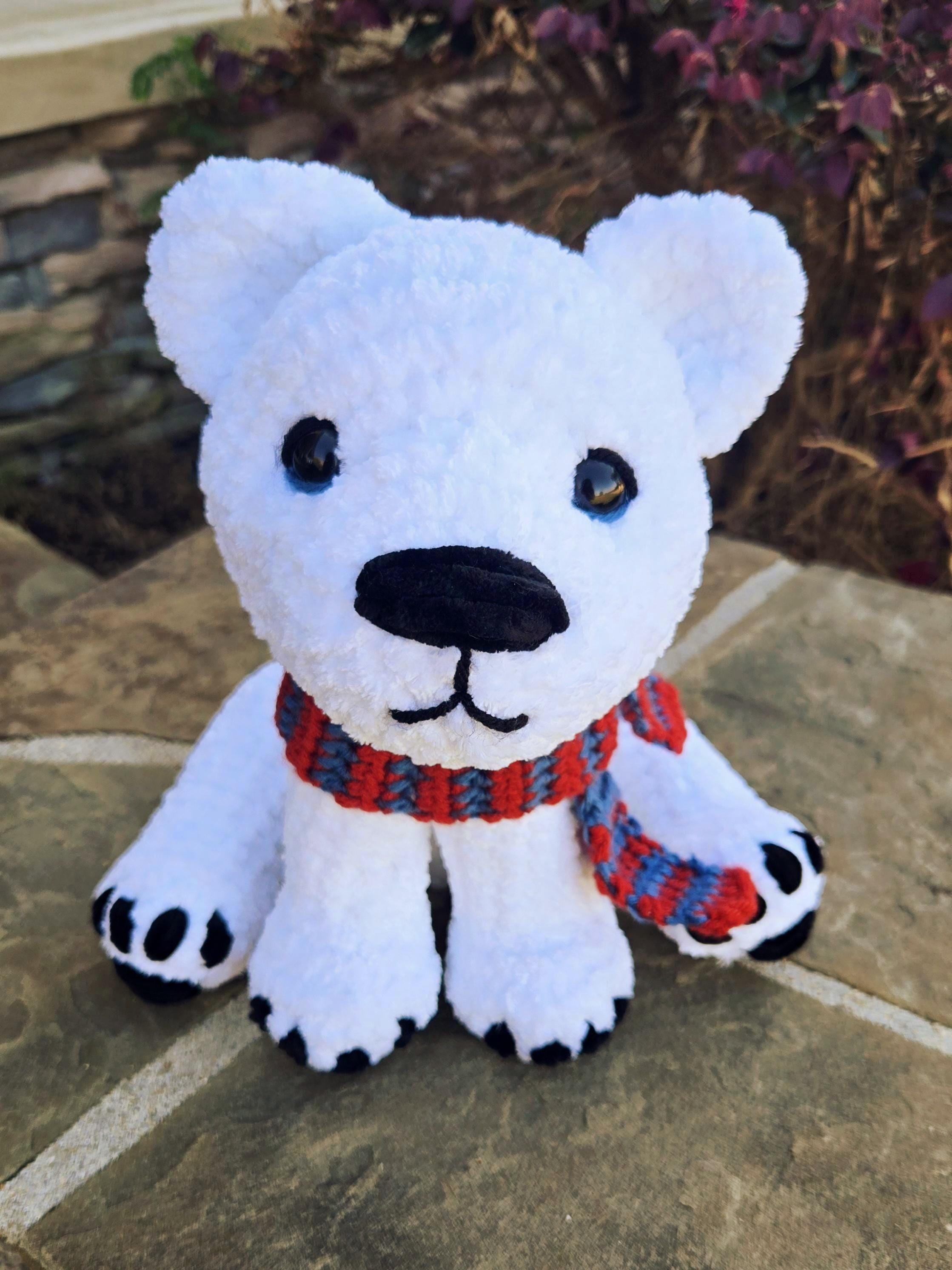 Large Crochet Polar Bear - Soft Handmade Winter Gift.
