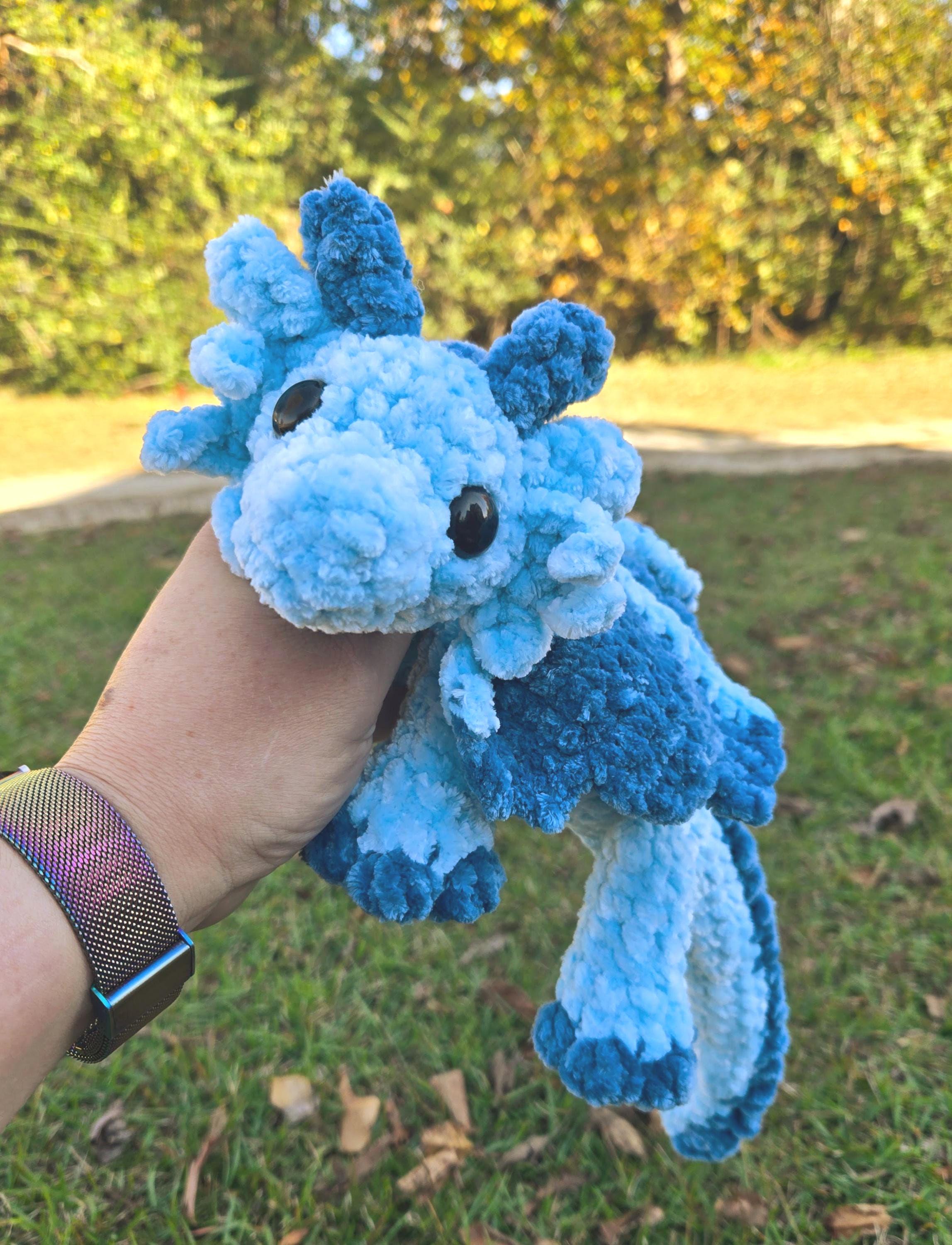 Handmade Crochet Dragon Plush Toy: Soft Amigurumi Stuffed Animal, Fantasy Creature Gift