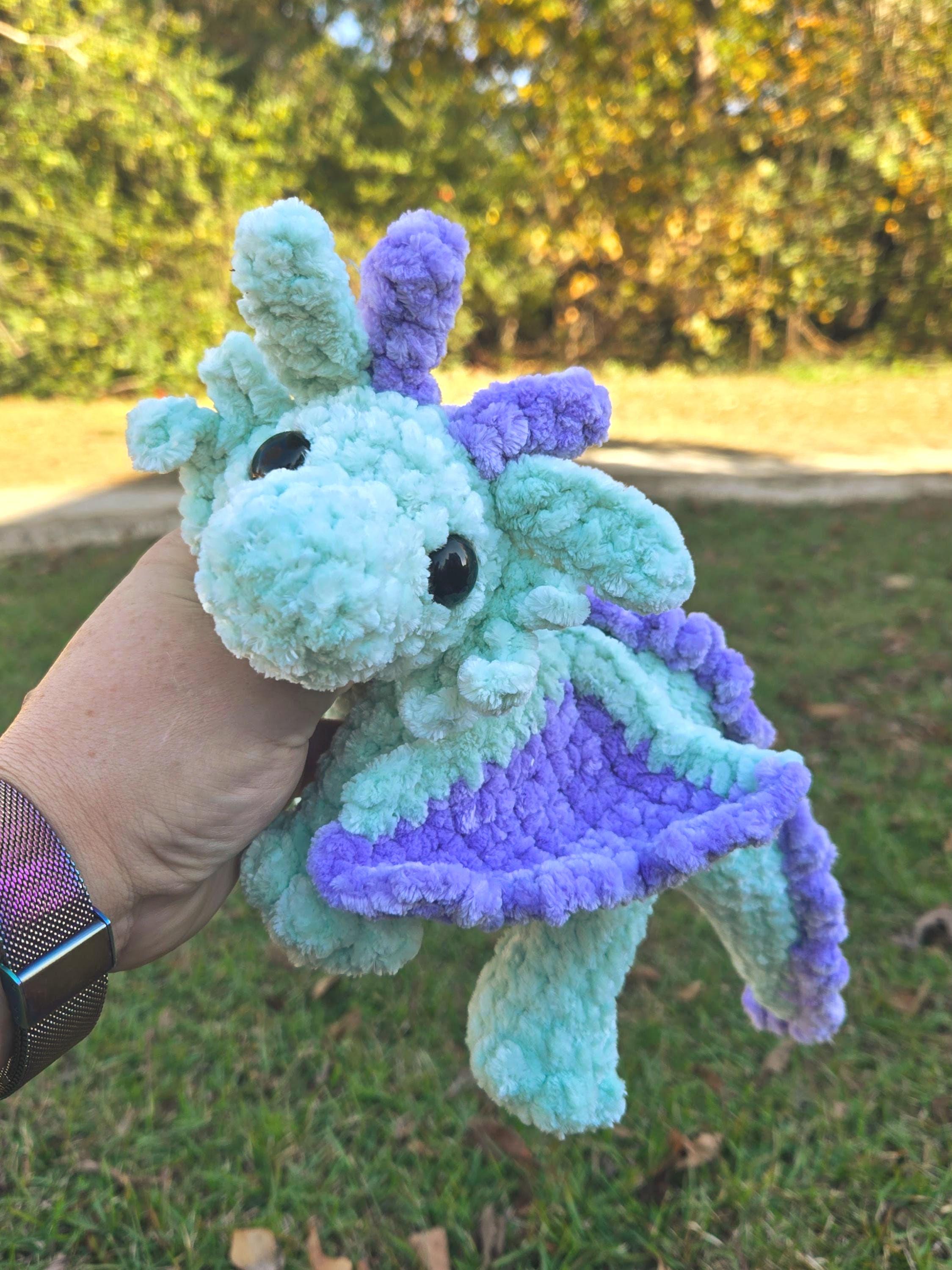 Handmade Crochet Dragon Plush Toy: Soft Amigurumi Stuffed Animal, Fantasy Creature Gift