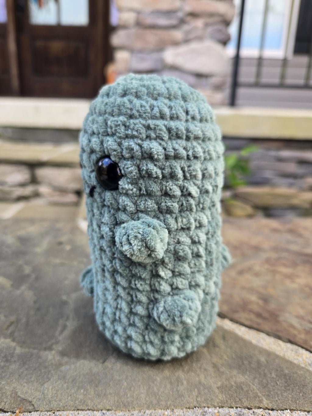 Weighted Crochet Pickle Plush - Emotional Support Desk Buddy
