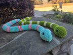 Crochet Striped Snake Plush Toy, Custom Amigurumi Reptile Stuffed Animal.
