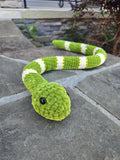 Crochet Striped Snake Plush Toy, Custom Amigurumi Reptile Stuffed Animal.