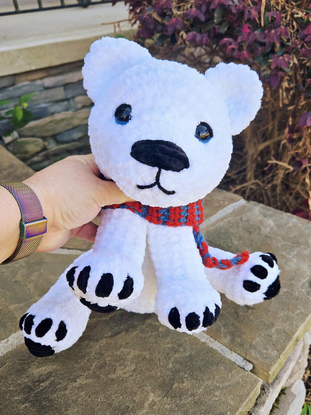 Large Crochet Polar Bear - Soft Handmade Winter Gift.