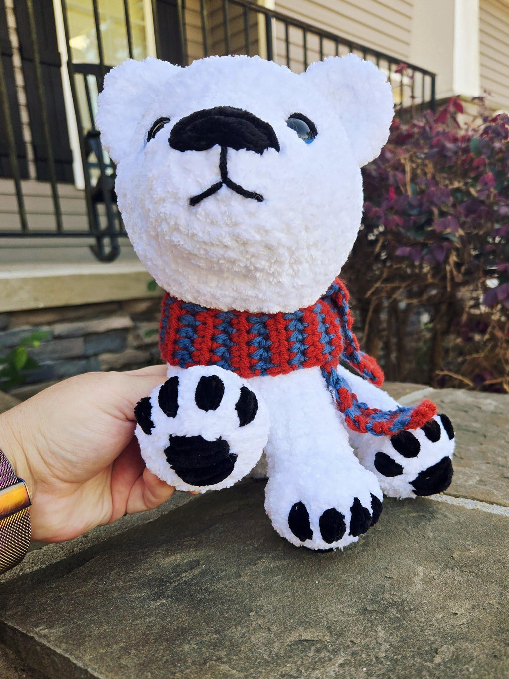 Large Crochet Polar Bear - Soft Handmade Winter Gift.
