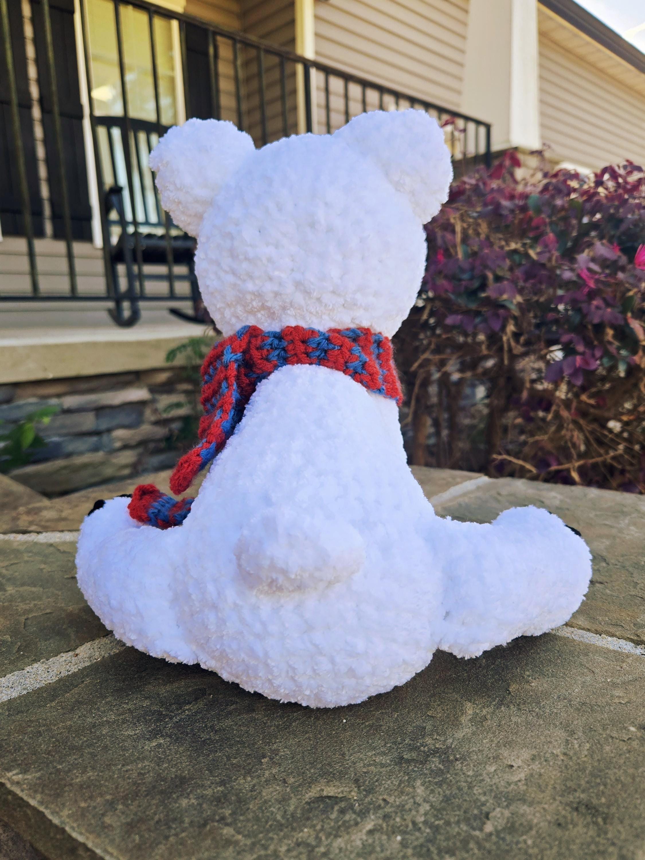 Large Crochet Polar Bear - Soft Handmade Winter Gift.