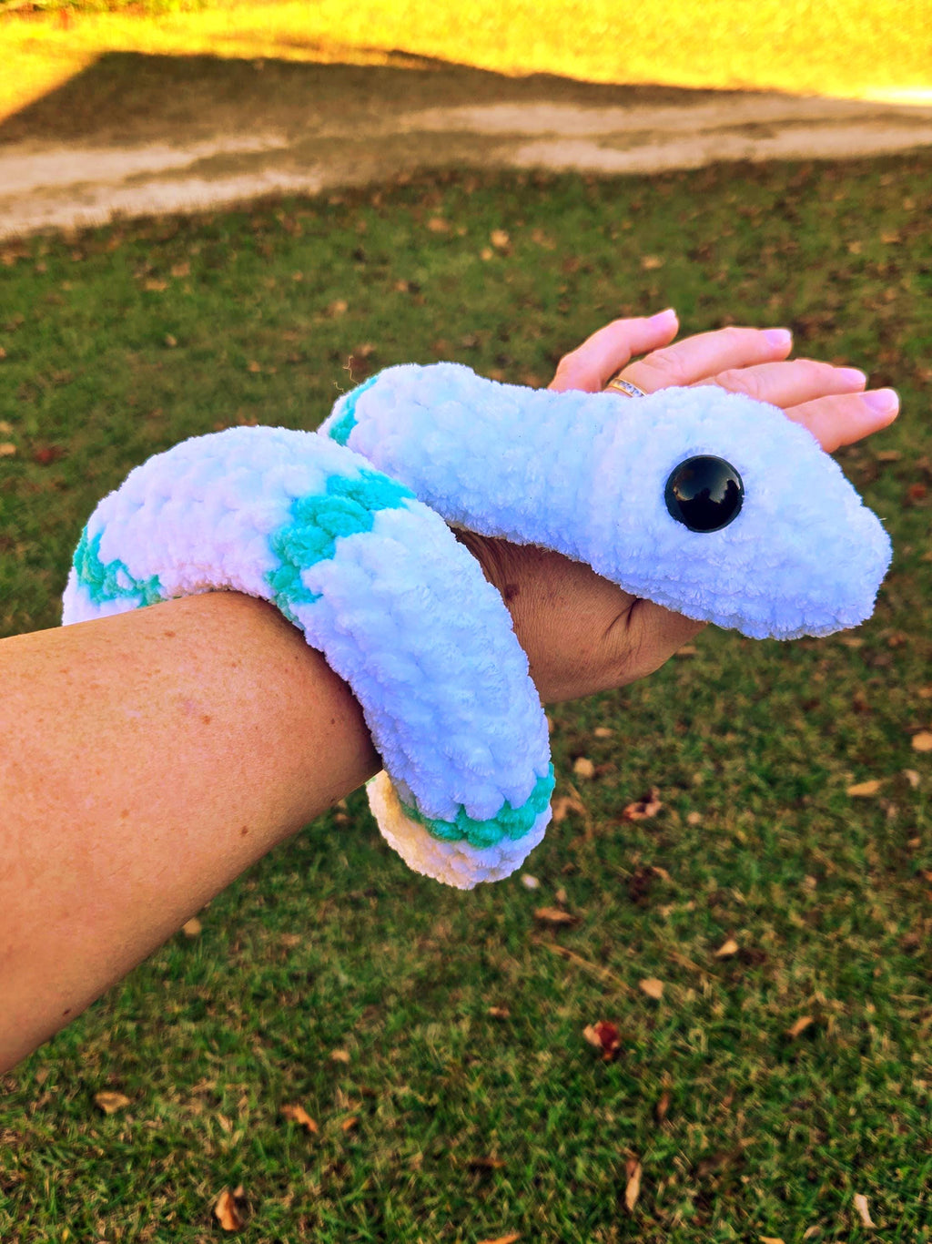 Crochet Curled Snake Plush Toy – Amigurumi Reptile Stuffed Animal, Custom Colors