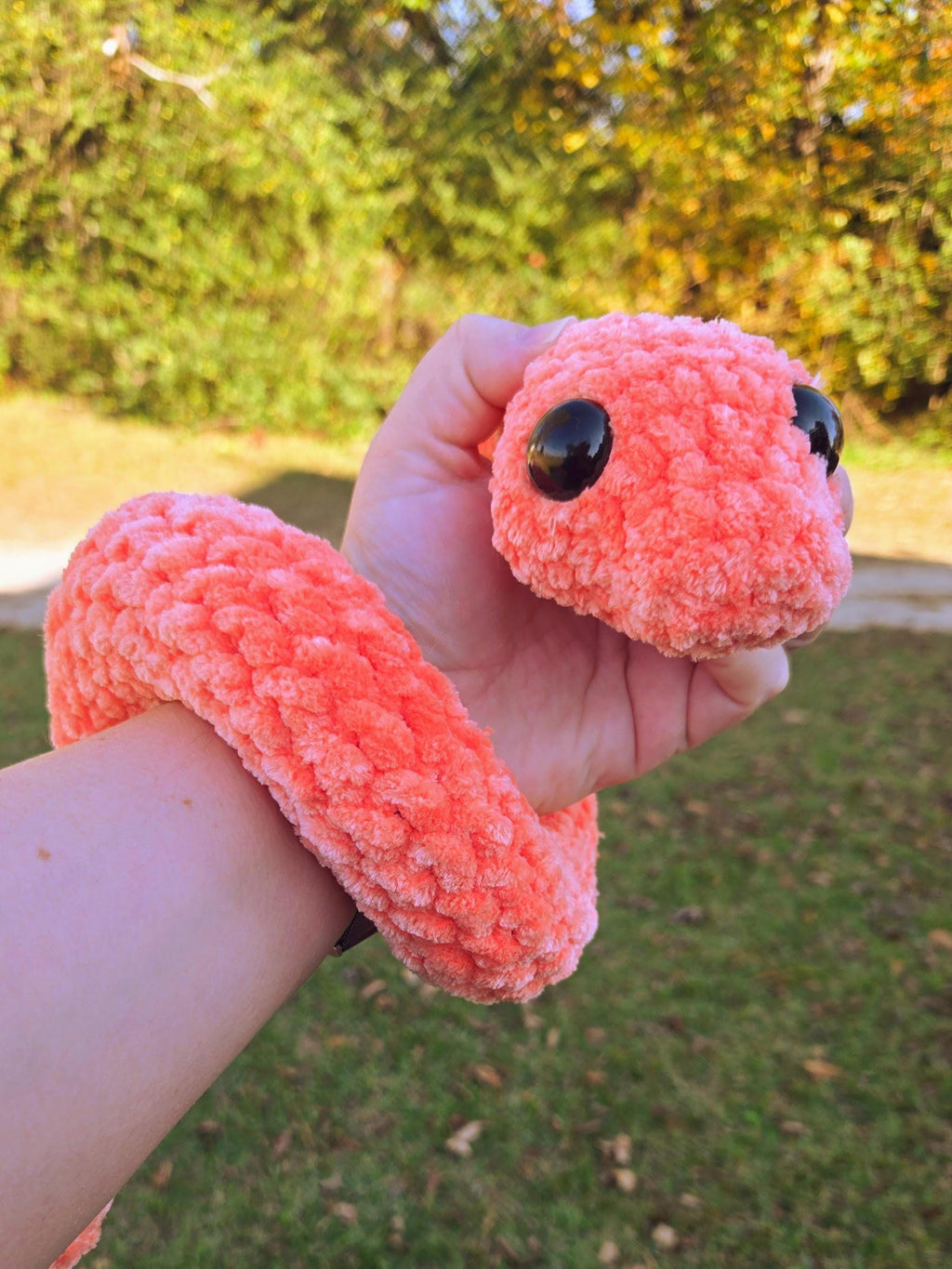 Crochet Curled Snake Plush Toy – Amigurumi Reptile Stuffed Animal, Custom Colors