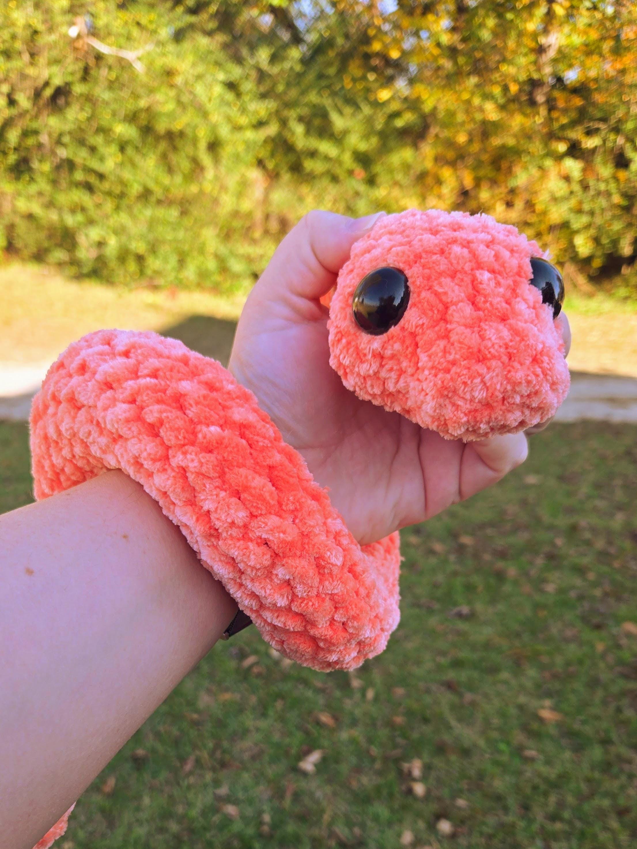 Crochet Curled Snake Plush Toy – Amigurumi Reptile Stuffed Animal, Custom Colors
