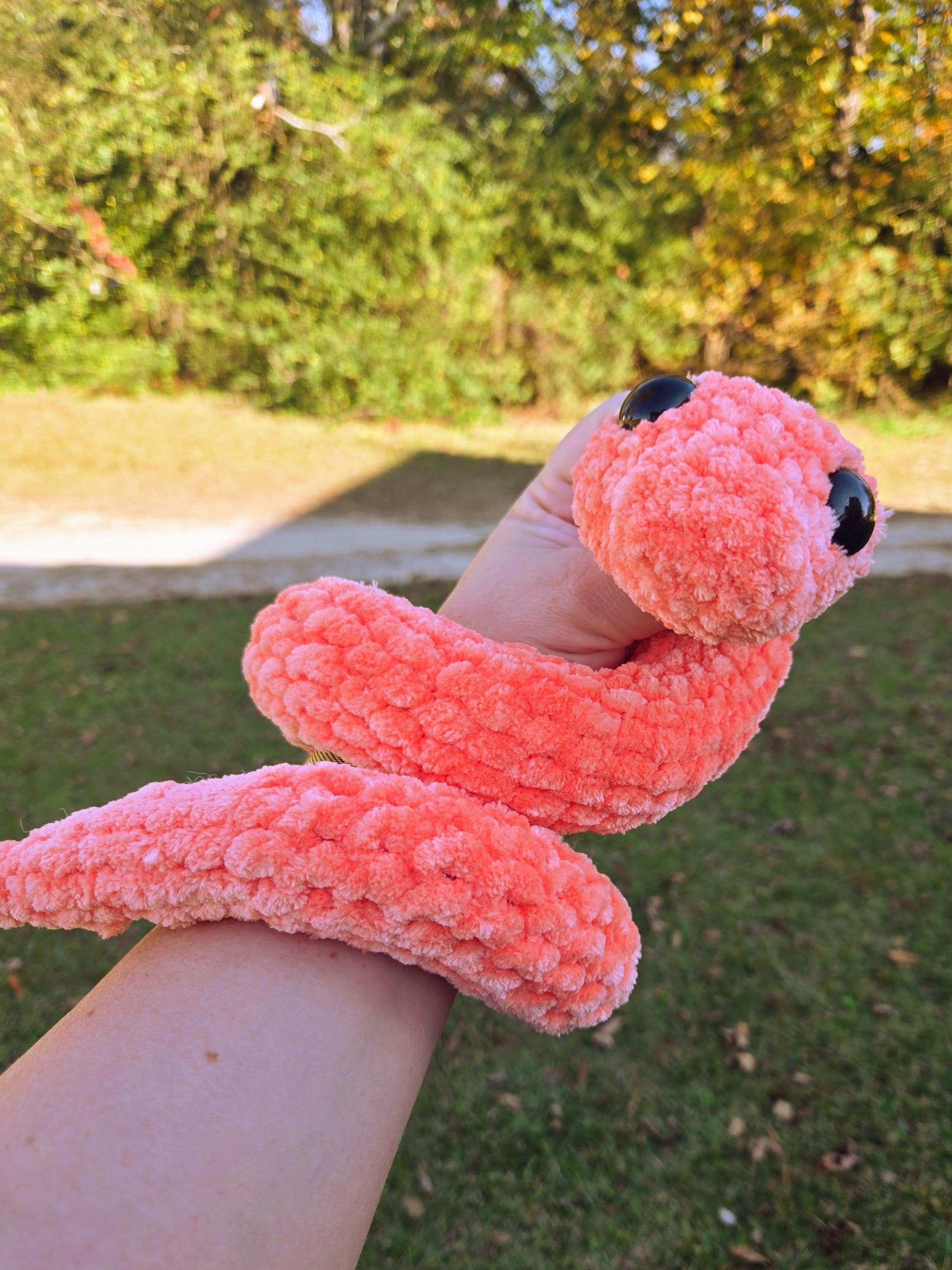 Crochet Curled Snake Plush Toy – Amigurumi Reptile Stuffed Animal, Custom Colors