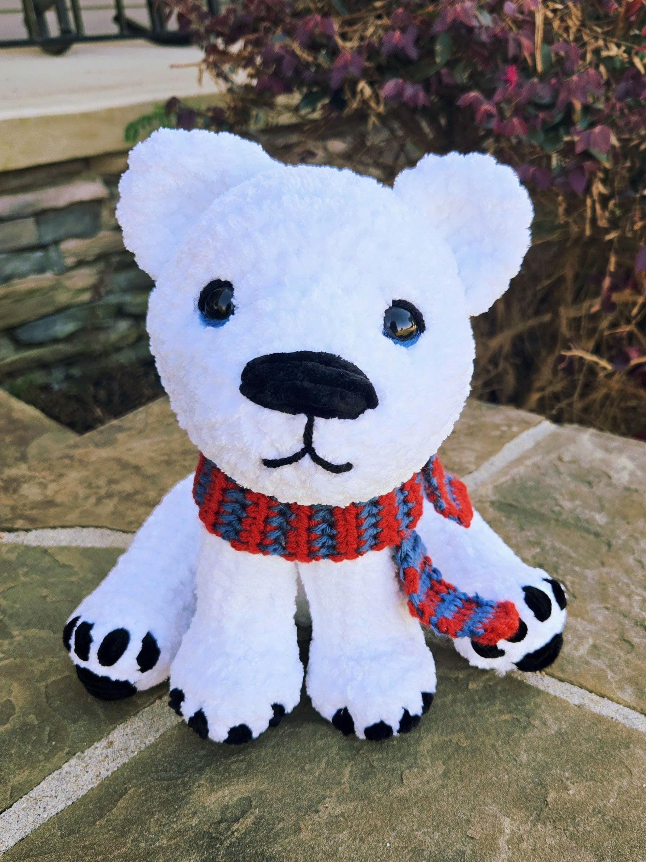 Large Crochet Polar Bear - Soft Handmade Winter Gift.