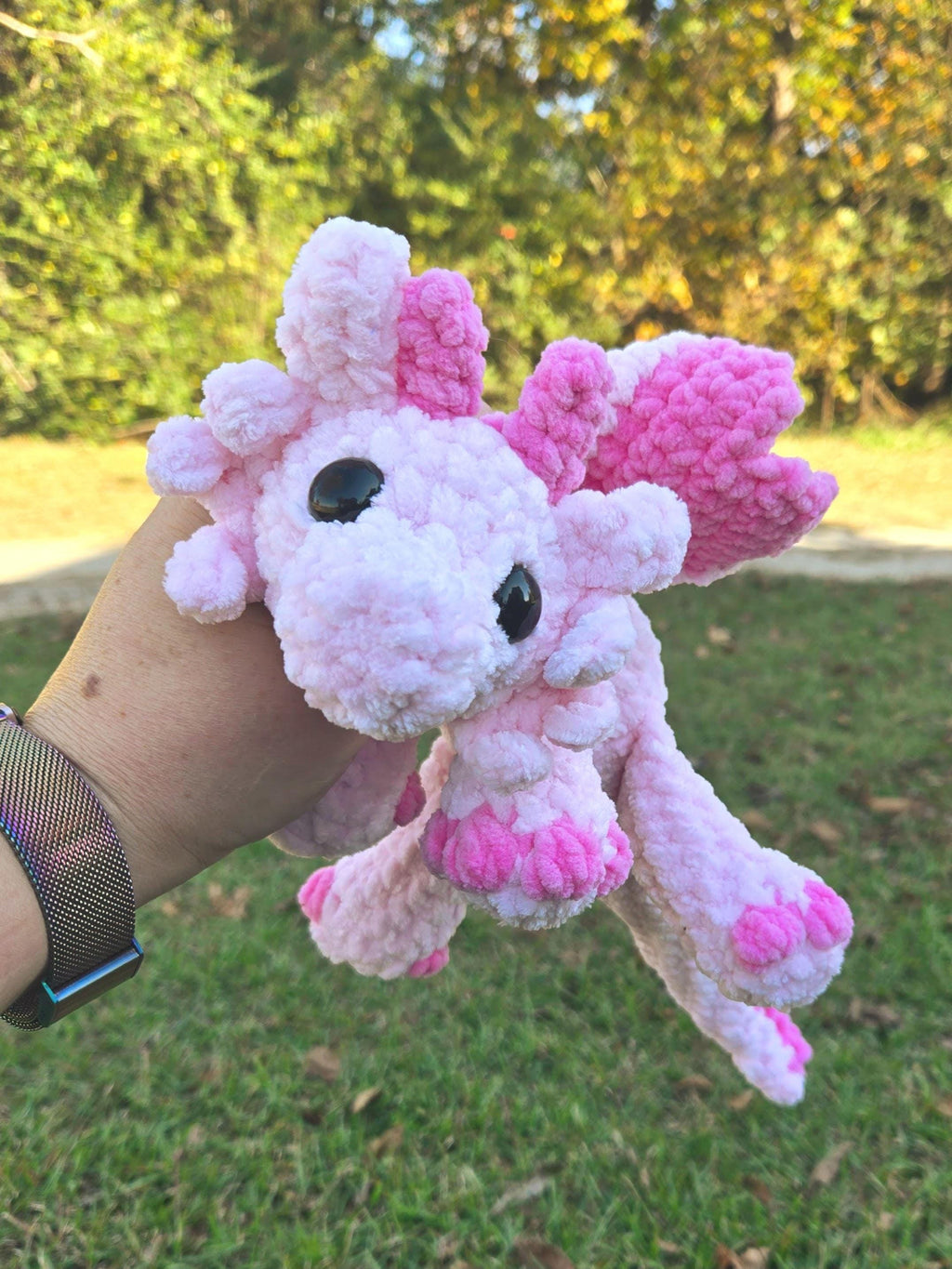 Handmade Crochet Dragon Plush Toy: Soft Amigurumi Stuffed Animal, Fantasy Creature Gift