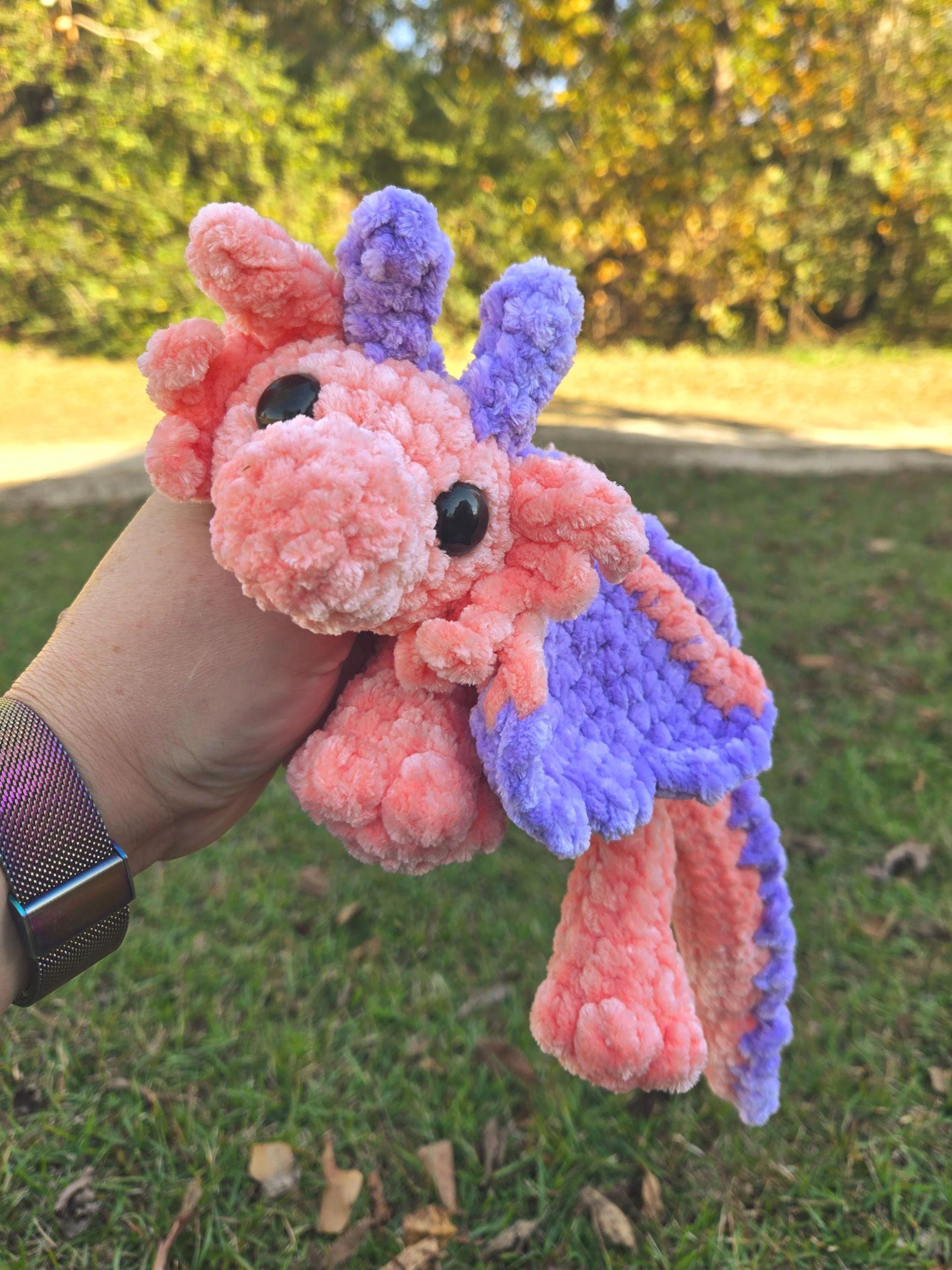 Handmade Crochet Dragon Plush Toy: Soft Amigurumi Stuffed Animal, Fantasy Creature Gift
