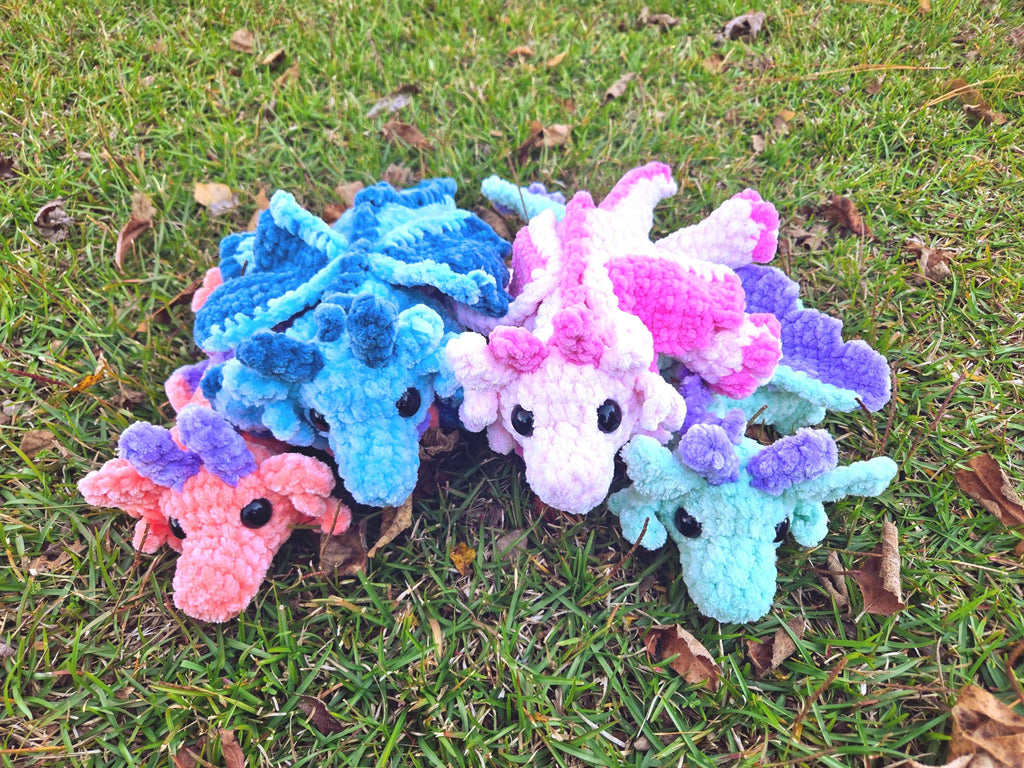 Handmade Crochet Dragon Plush Toy: Soft Amigurumi Stuffed Animal, Fantasy Creature Gift